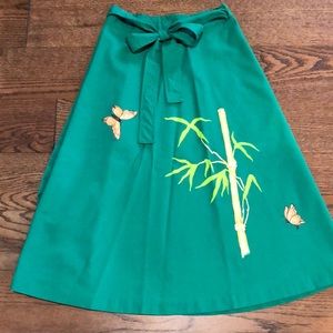 Vintage 70s 80s novelty wrap skirt bamboo